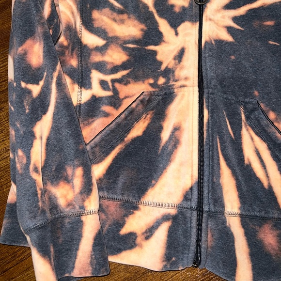 Everlast Gray Velour Y2K Long Sleeve Orange & Cream Full Zip Up Jacket Size M - Picture 3 of 11